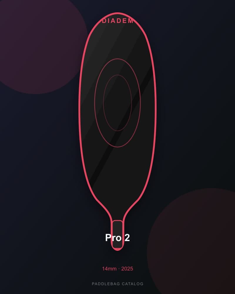 Diadem Pro 2 14mm pickleball paddle — specs and inventory on PaddleBag