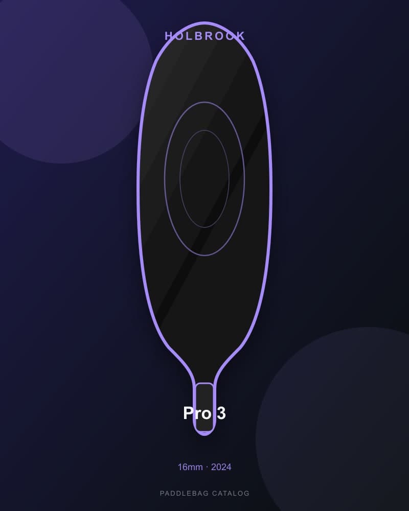 Holbrook Pro 3 16mm pickleball paddle — specs and inventory on PaddleBag