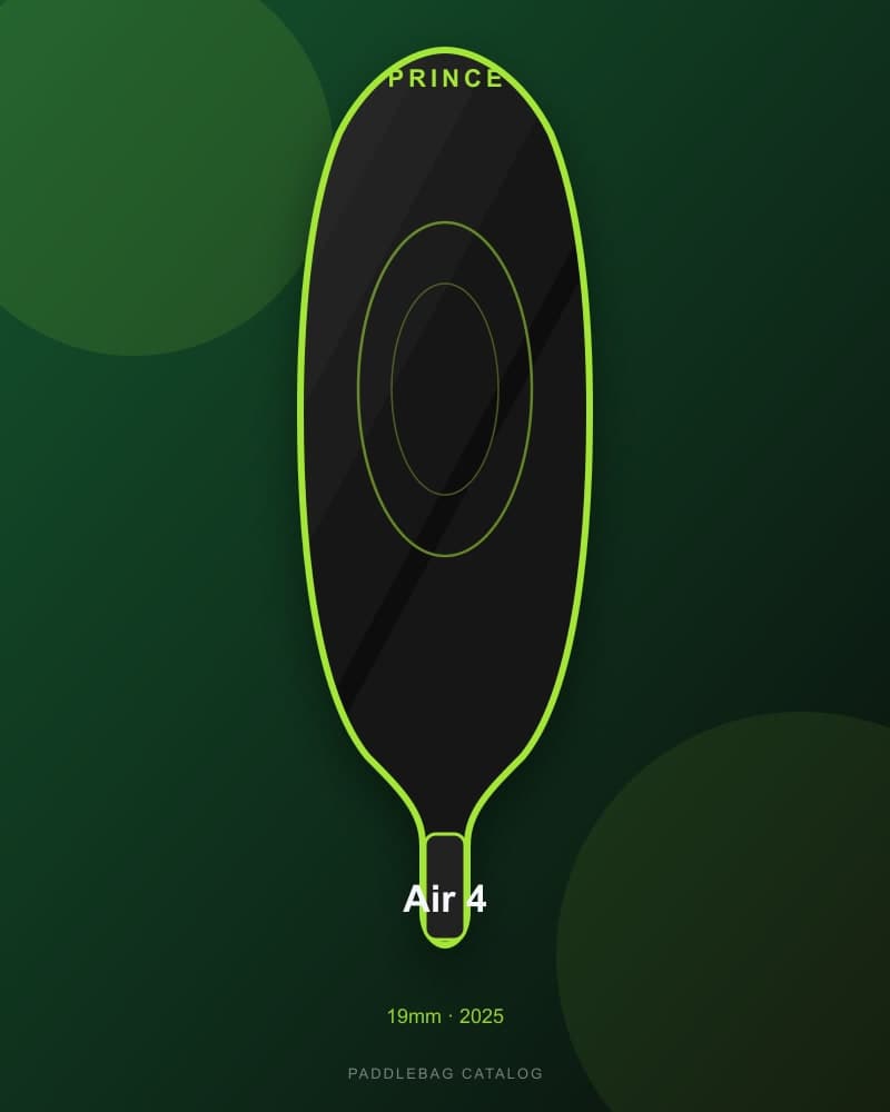 Prince Air 4 19mm pickleball paddle — specs and inventory on PaddleBag