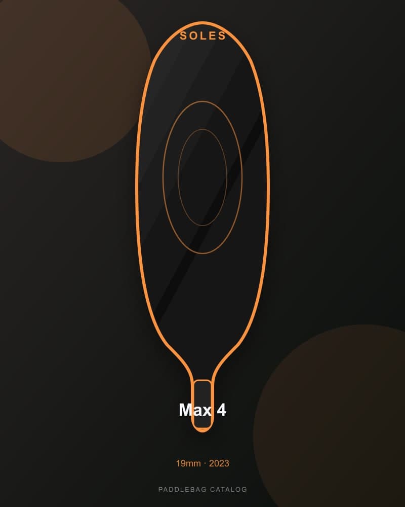 Soles Max 4 19mm pickleball paddle — specs and inventory on PaddleBag