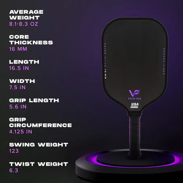 Vatic Pro Prism Flash Purple pickleball paddle