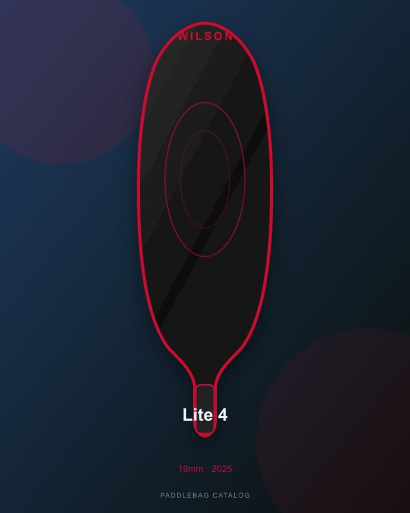 Wilson Lite 4 19mm pickleball paddle — specs and inventory on PaddleBag
