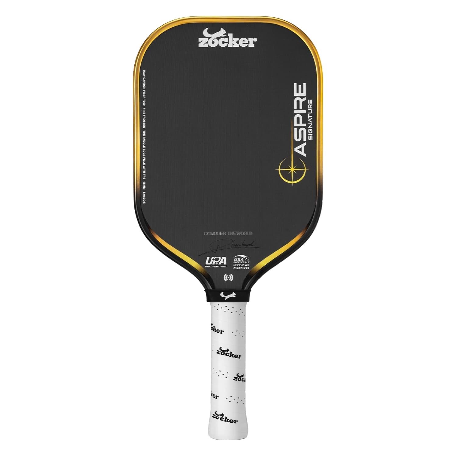 Zocker Aspire Signature 16mm pickleball paddle — specs and inventory on PaddleBag