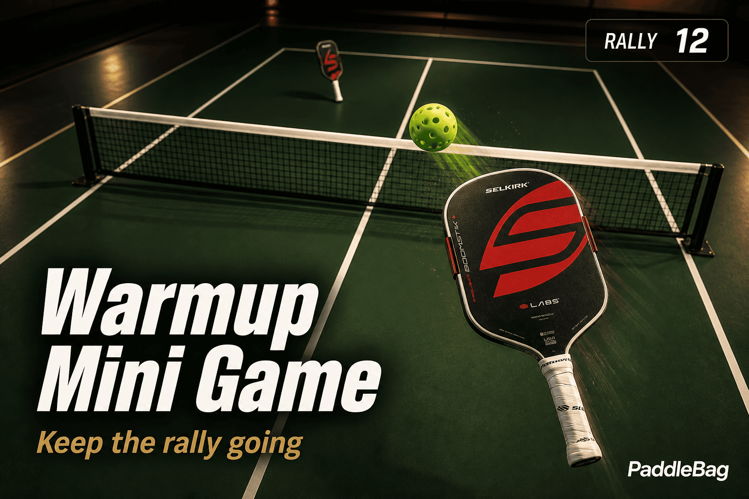 Warmup Mini Game is live on PaddleBag — pickleball blog cover on PaddleBag